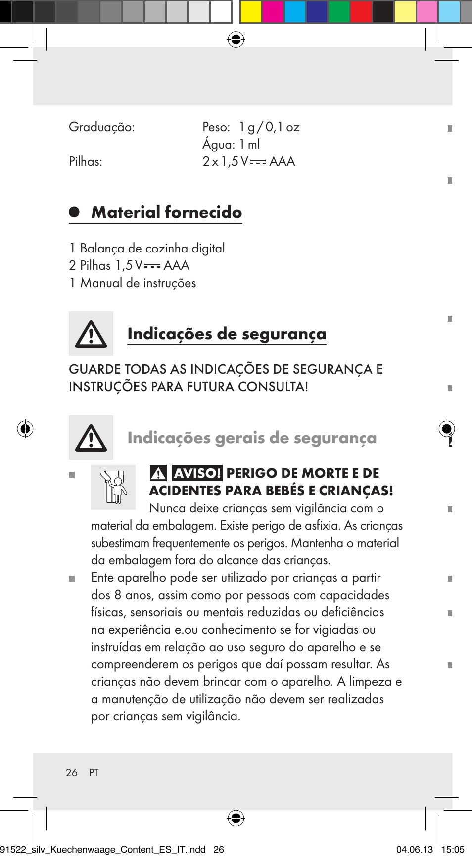 Material fornecido, Indicações de segurança, Indicações gerais de segurança | Silvercrest Z31622A/ Z31622B/ Z31622C User Manual | Page 26 / 53