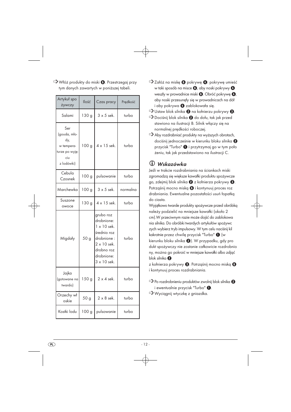 Wskazówka | Silvercrest SMZ 260 B1 User Manual | Page 14 / 57