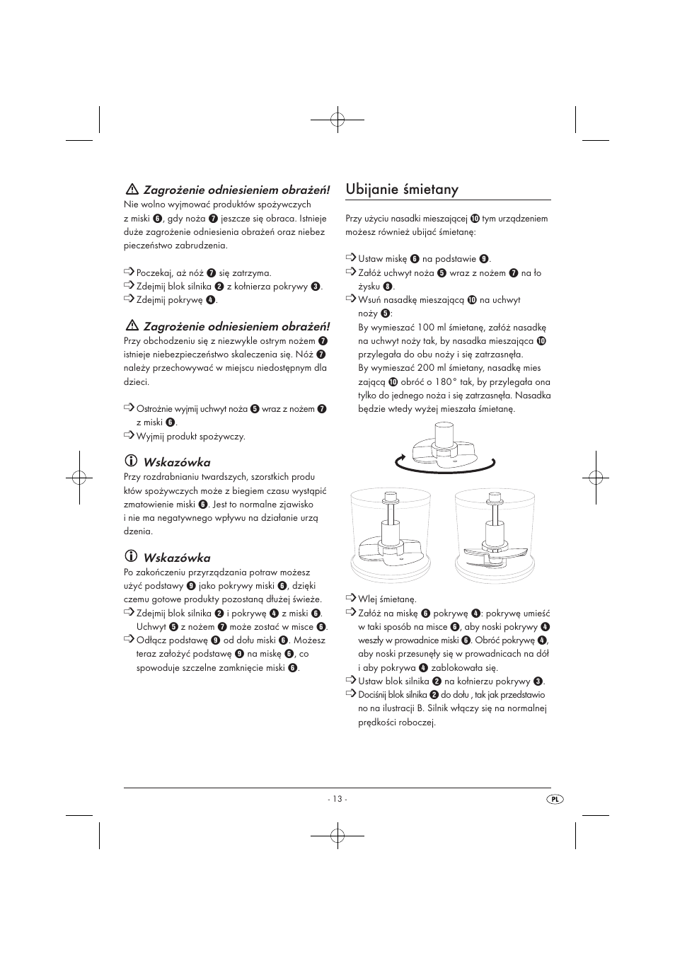 Ubijanie śmietany | Silvercrest SMZ 260 B1 User Manual | Page 15 / 57