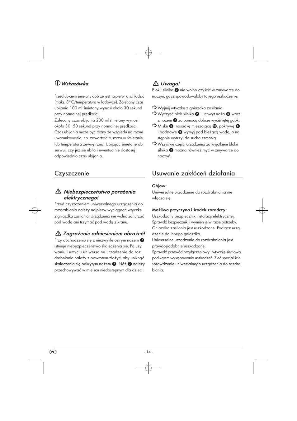 Czyszczenie, Usuwanie zakłóceń działania | Silvercrest SMZ 260 B1 User Manual | Page 16 / 57