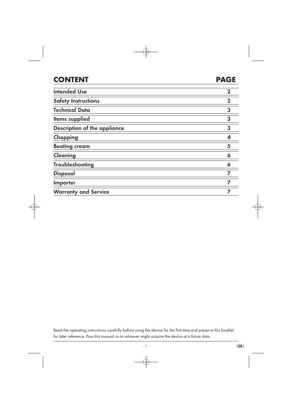 Content page | Silvercrest SMZ 260 B1 User Manual | Page 3 / 57