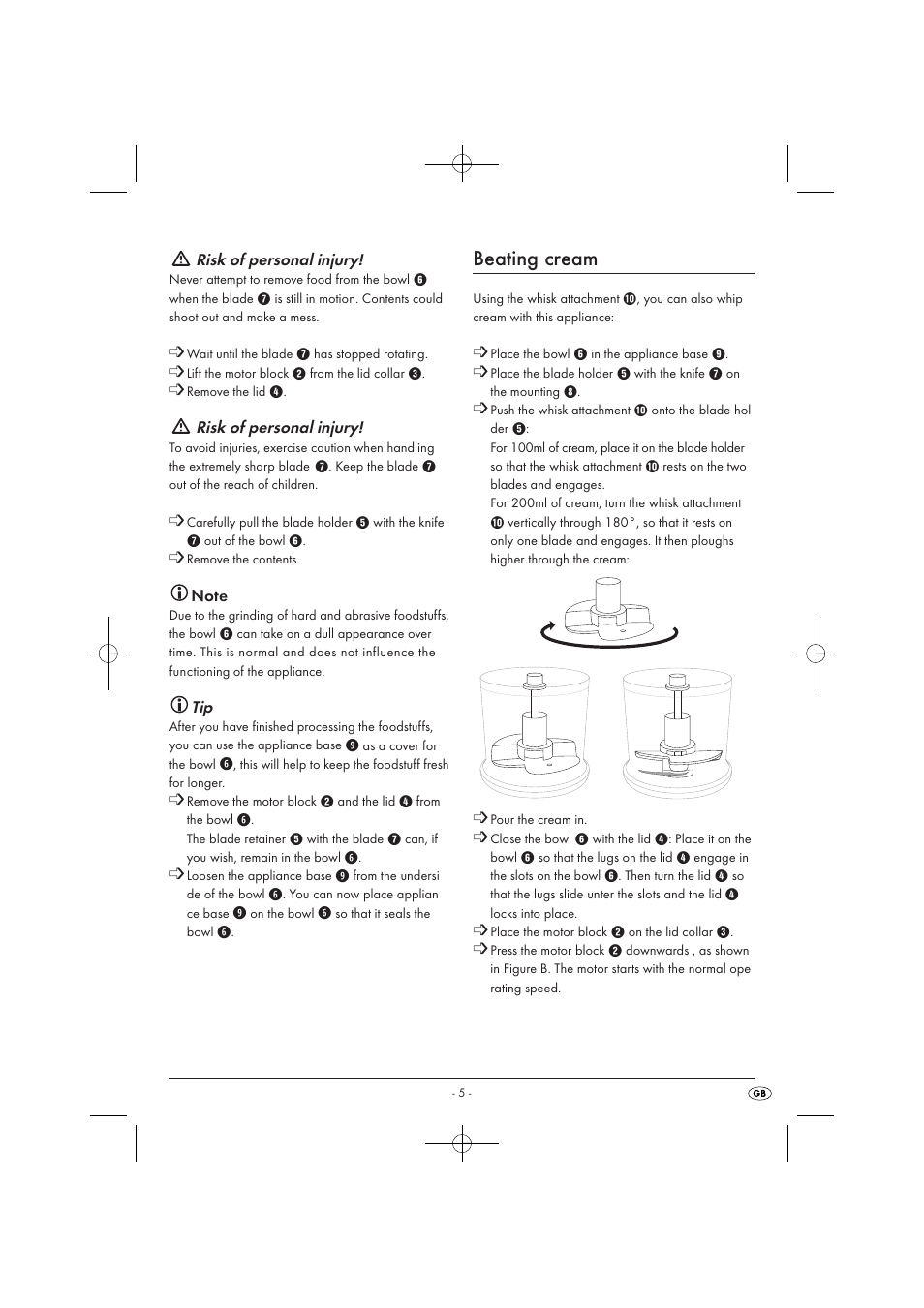 Beating cream | Silvercrest SMZ 260 B1 User Manual | Page 7 / 57