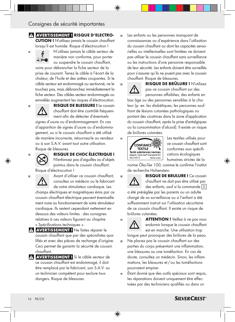 Consignes de sécurité importantes | Silvercrest SSHK 100 A2 User Manual | Page 12 / 40