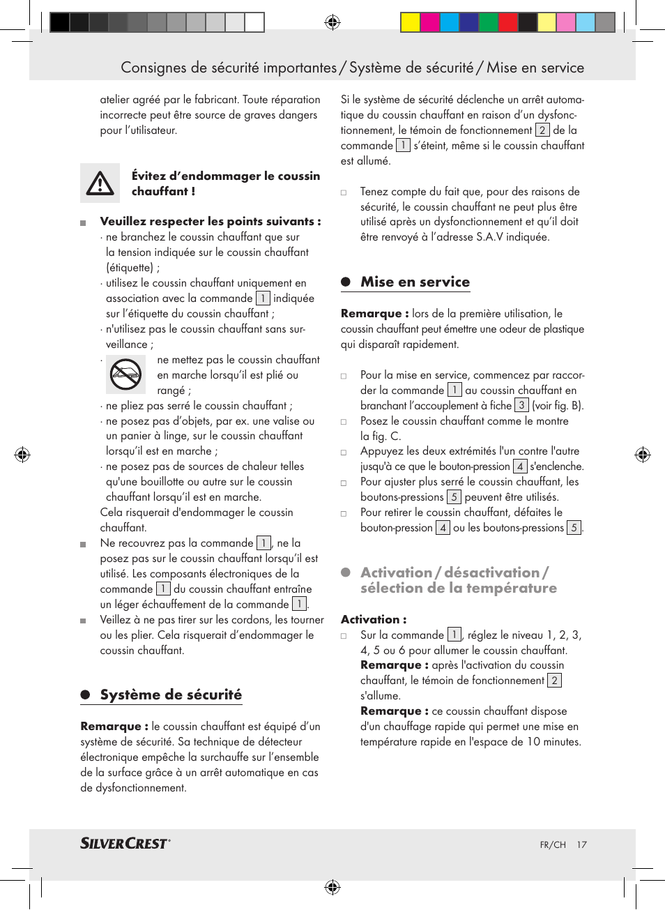 Système de sécurité, Mise en service | Silvercrest SSHK 100 A2 User Manual | Page 13 / 40