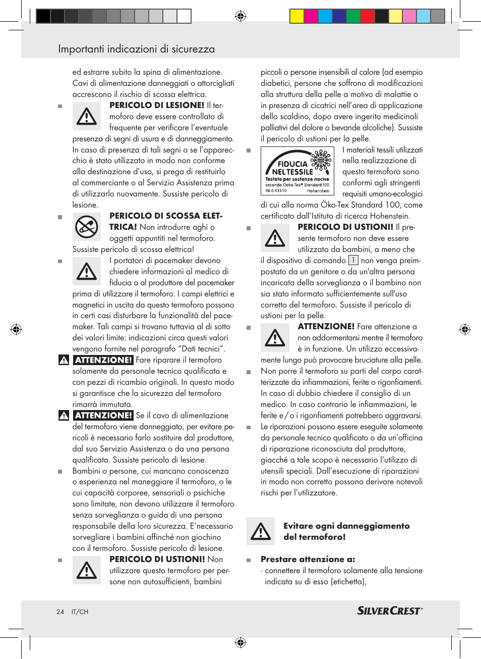 Importanti indicazioni di sicurezza | Silvercrest SSHK 100 A2 User Manual | Page 20 / 40