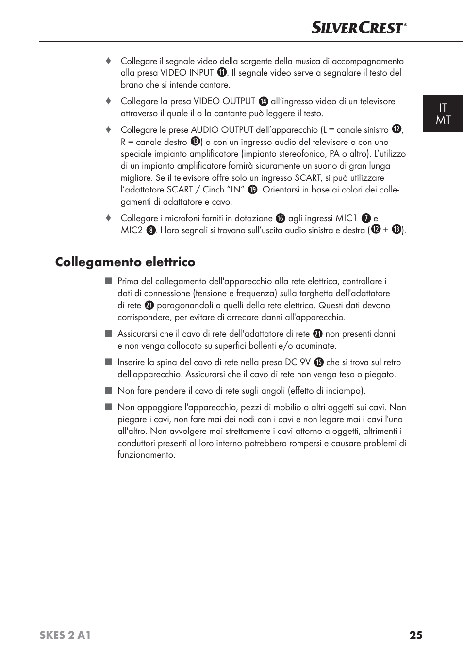 Collegamento elettrico, It mt | Silvercrest SKES 2 A1 User Manual | Page 28 / 83