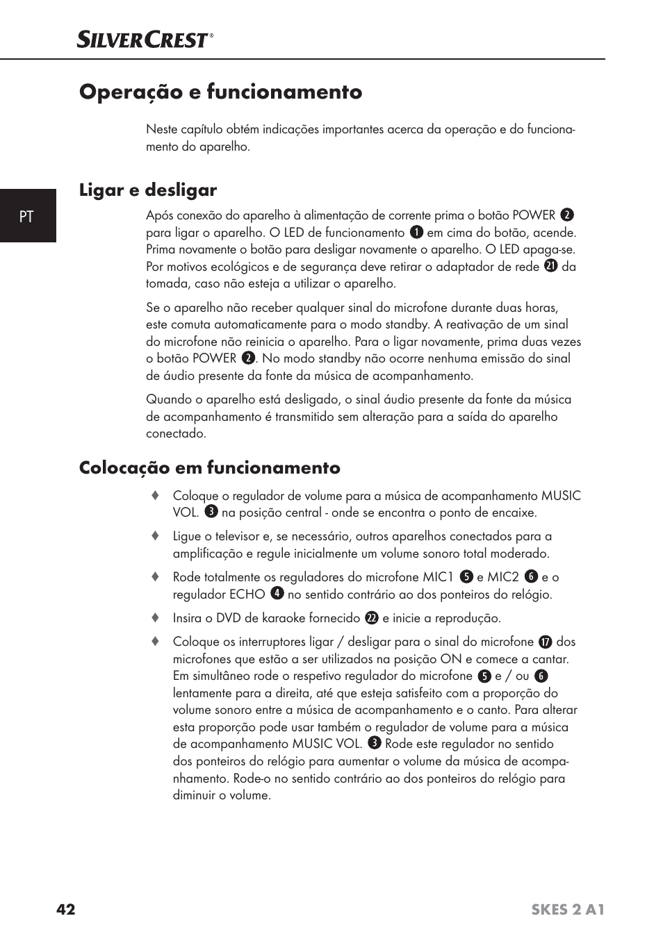 Operação e funcionamento, Ligar e desligar, Colocação em funcionamento | Silvercrest SKES 2 A1 User Manual | Page 45 / 83