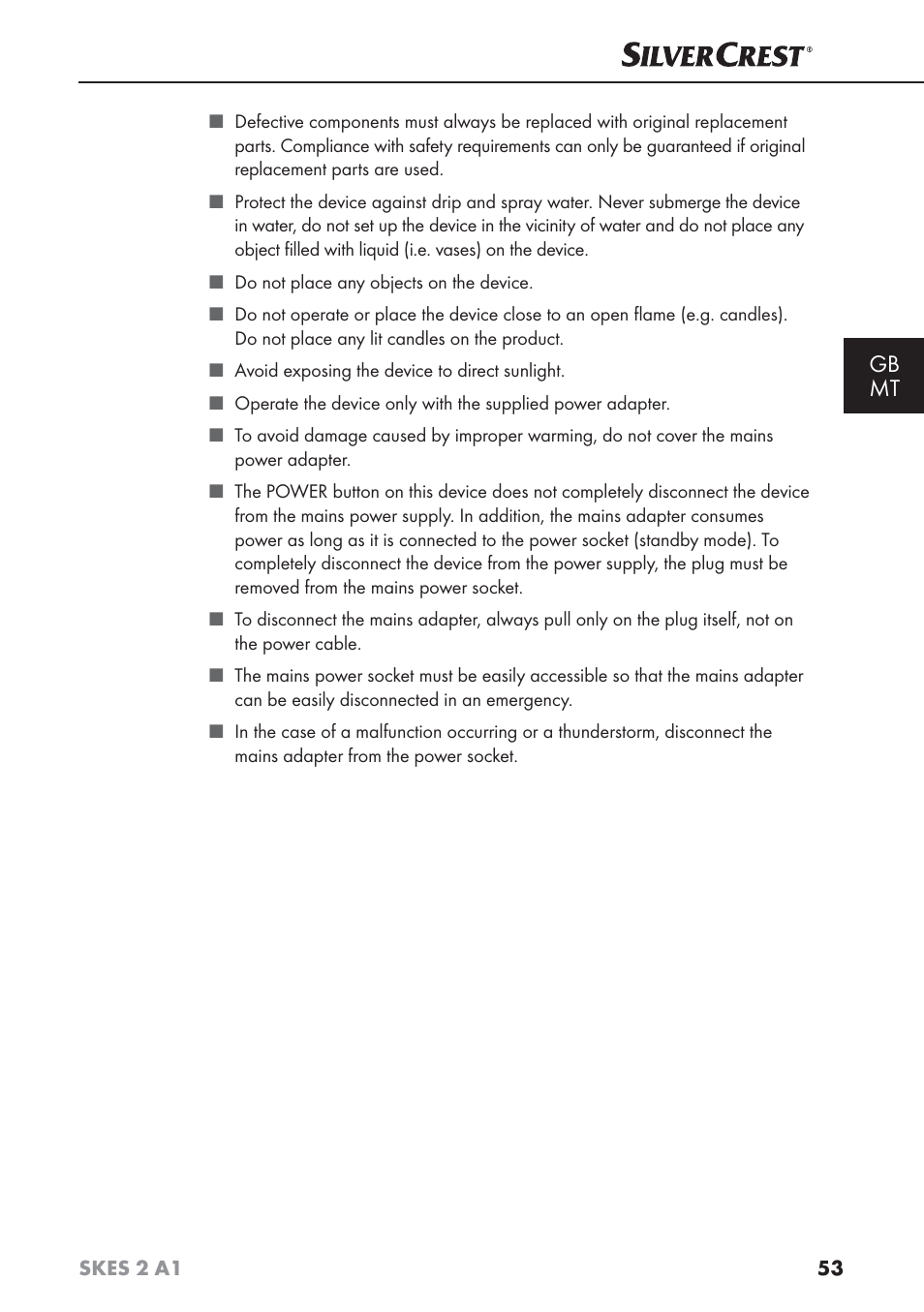 Gb mt | Silvercrest SKES 2 A1 User Manual | Page 56 / 83