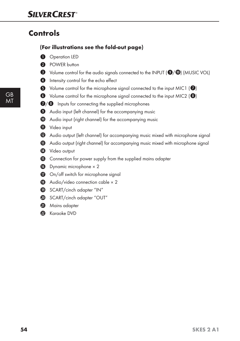 Controls, Gb mt | Silvercrest SKES 2 A1 User Manual | Page 57 / 83