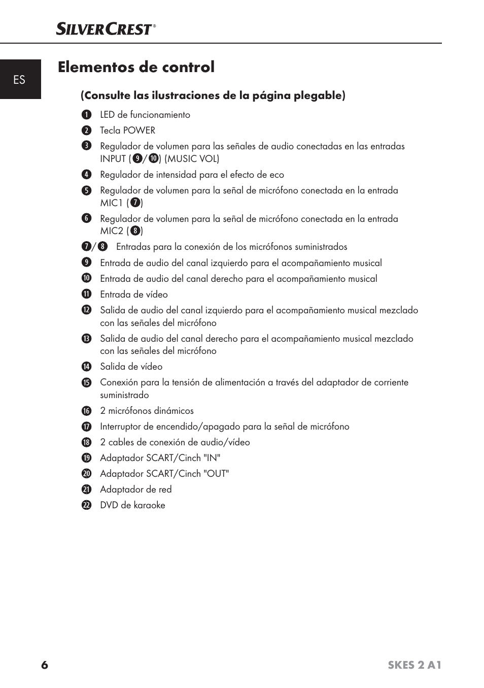 Elementos de control | Silvercrest SKES 2 A1 User Manual | Page 9 / 83