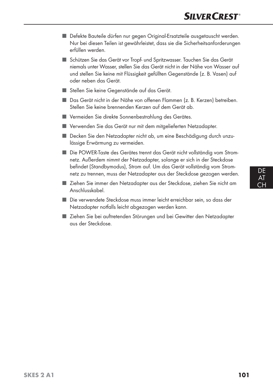 De at ch | Silvercrest SKES 2 A1 User Manual | Page 104 / 115