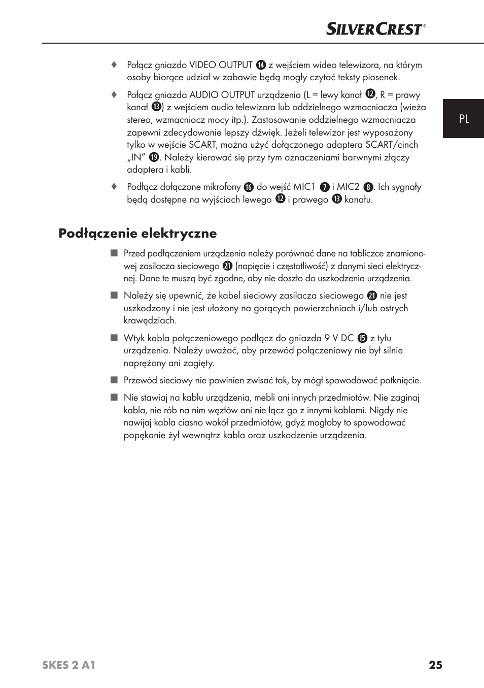 Podłączenie elektryczne | Silvercrest SKES 2 A1 User Manual | Page 28 / 115