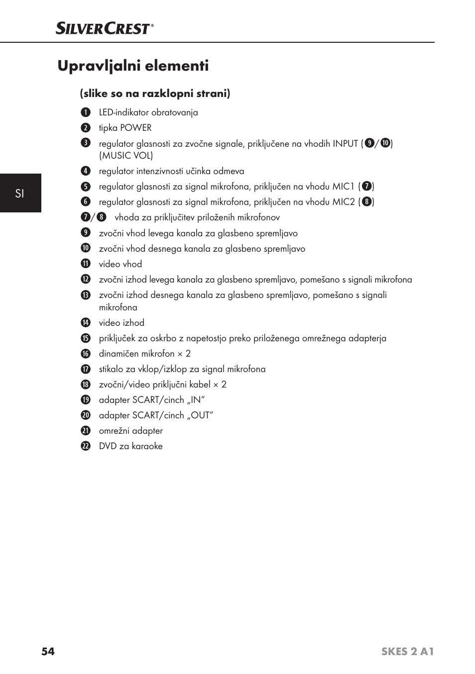Upravljalni elementi | Silvercrest SKES 2 A1 User Manual | Page 57 / 115