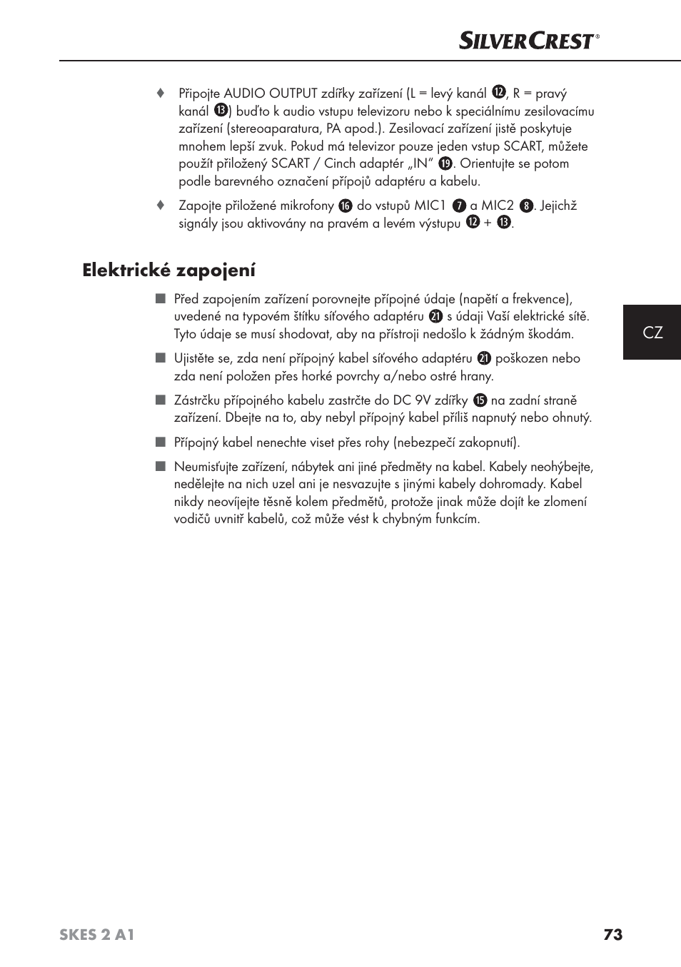 Elektrické zapojení | Silvercrest SKES 2 A1 User Manual | Page 76 / 115