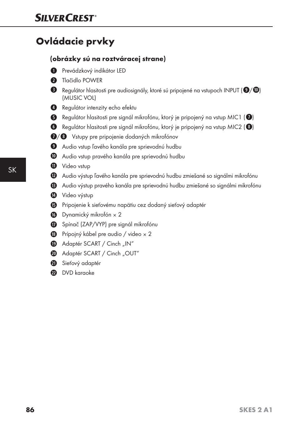 Ovládacie prvky | Silvercrest SKES 2 A1 User Manual | Page 89 / 115