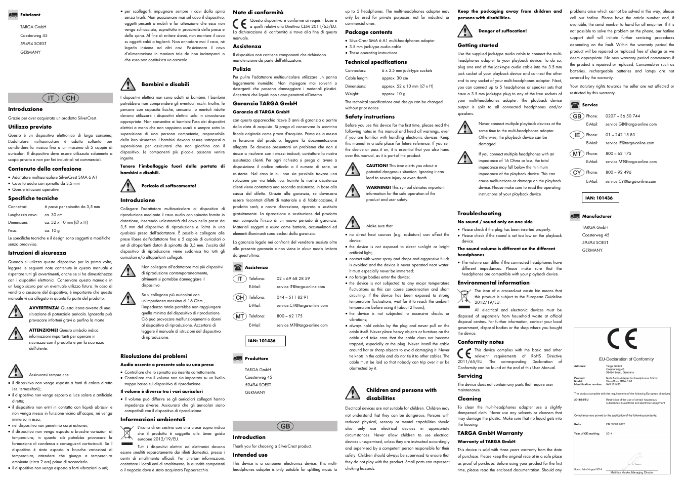 Silvercrest SMA 6 A1 User Manual | Page 2 / 2