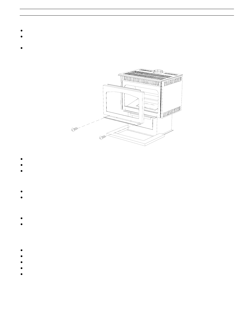 Glass door, Removal, Cleaning | Installation, Burner removal and installation, Removal cleaning installation | Drolet SIT 0.820.634 Nova User Manual | Page 12 / 15