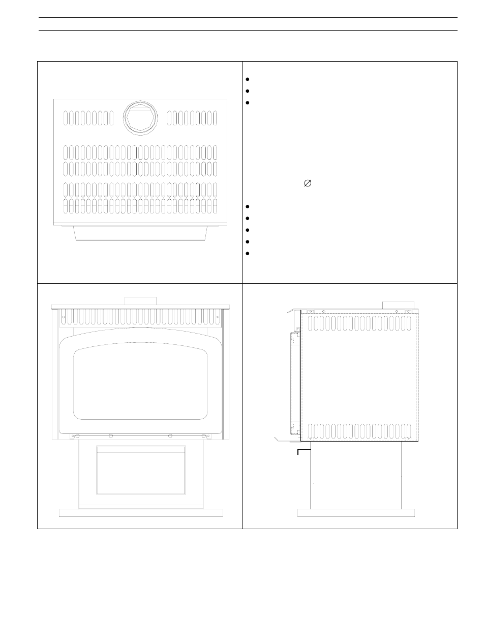 Technical specifications, Dimensions, Clearance to combustibles | Drolet SIT 0.820.634 Nova User Manual | Page 4 / 15
