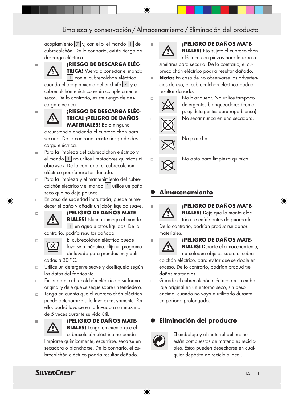 Almacenamiento, Eliminación del producto | Silvercrest SLUB 85 A1 User Manual | Page 11 / 37