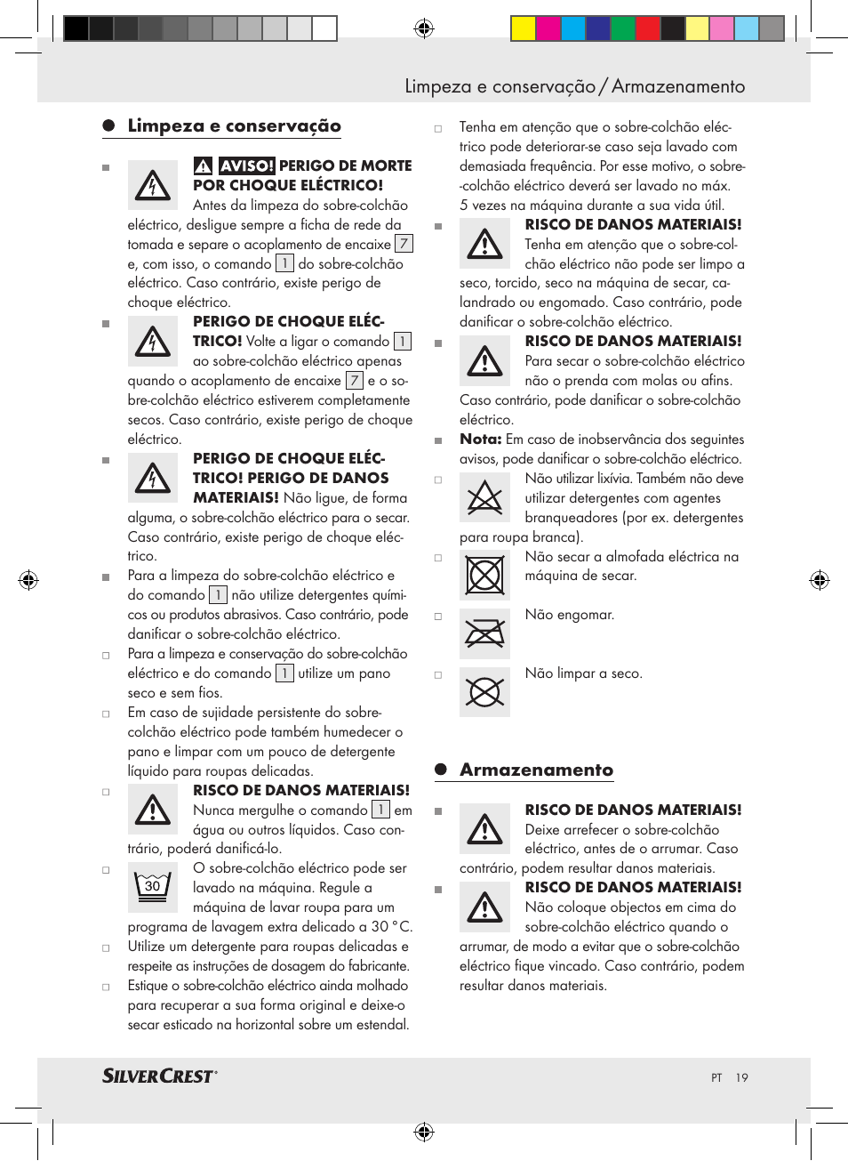 Limpeza e conservação / armazenamento, Limpeza e conservação, Armazenamento | Silvercrest SLUB 85 A1 User Manual | Page 19 / 37