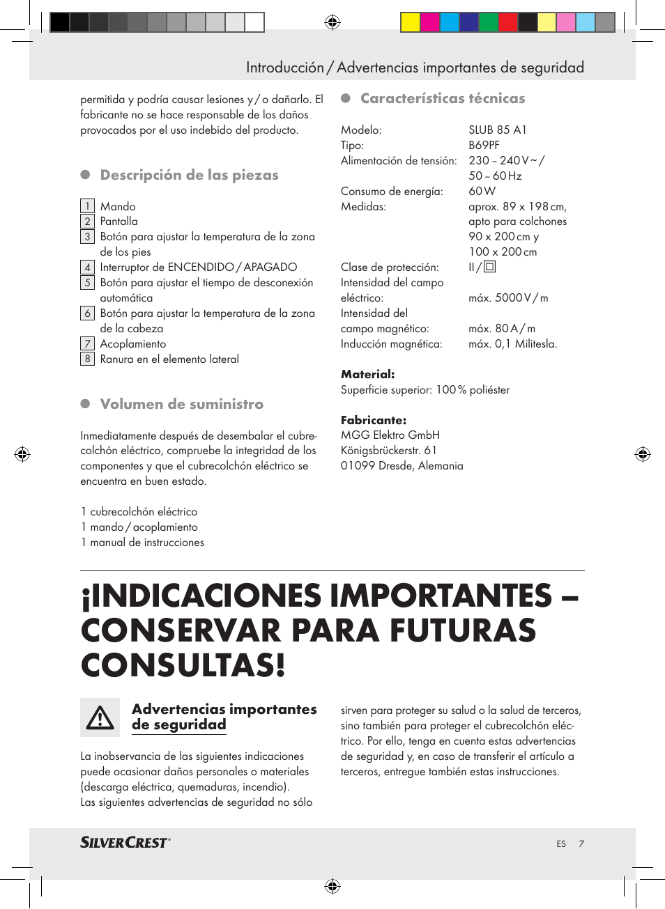 Silvercrest SLUB 85 A1 User Manual | Page 7 / 37