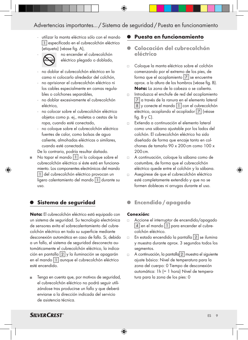 Sistema de seguridad, Encendido / apagado | Silvercrest SLUB 85 A1 User Manual | Page 9 / 37