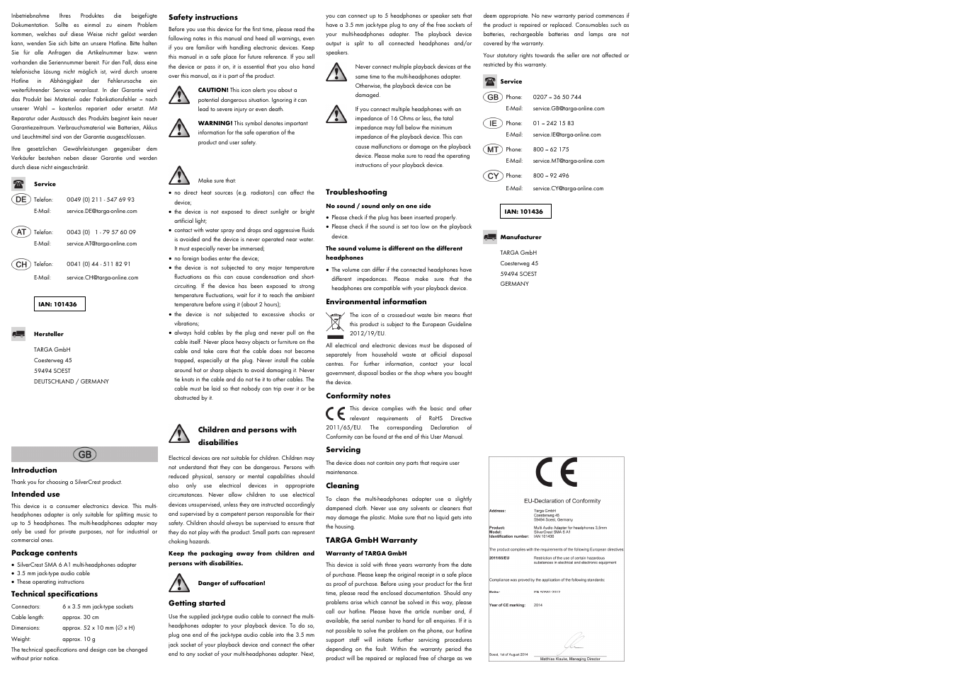 Silvercrest SMA 6 A1 User Manual | Page 2 / 2