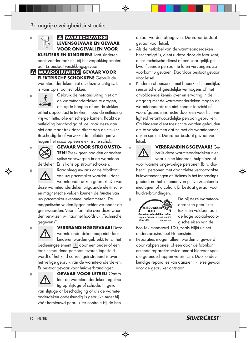 Belangrijke veiligheidsinstructies | Silvercrest SLUB 85 A1 User Manual | Page 16 / 37