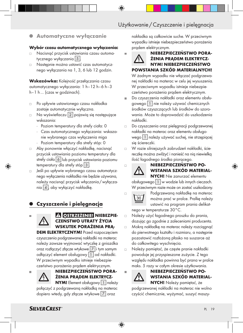 Użytkowanie / czyszczenie i pielęgnacja, Automatyczne wyłączanie, Czyszczenie i pielęgnacja | Silvercrest SLUB 85 A1 User Manual | Page 19 / 57