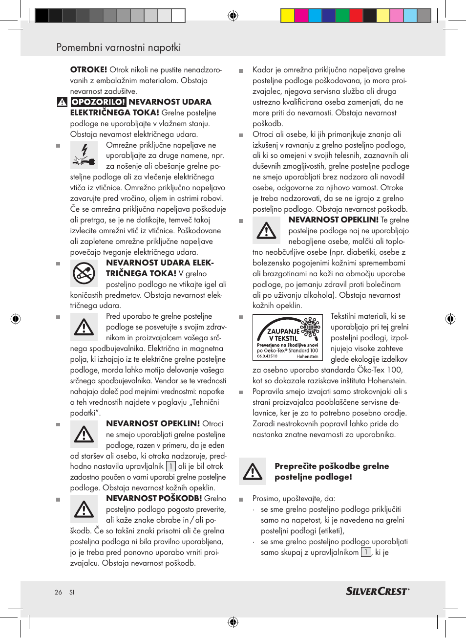 Pomembni varnostni napotki | Silvercrest SLUB 85 A1 User Manual | Page 26 / 57