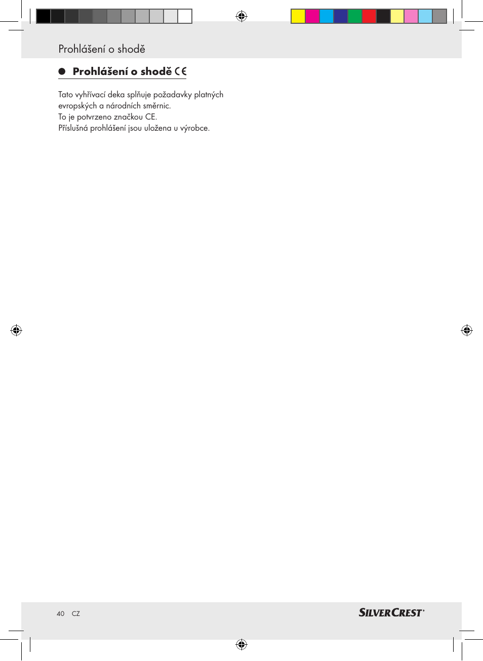 Prohlášení o shodě | Silvercrest SLUB 85 A1 User Manual | Page 40 / 57