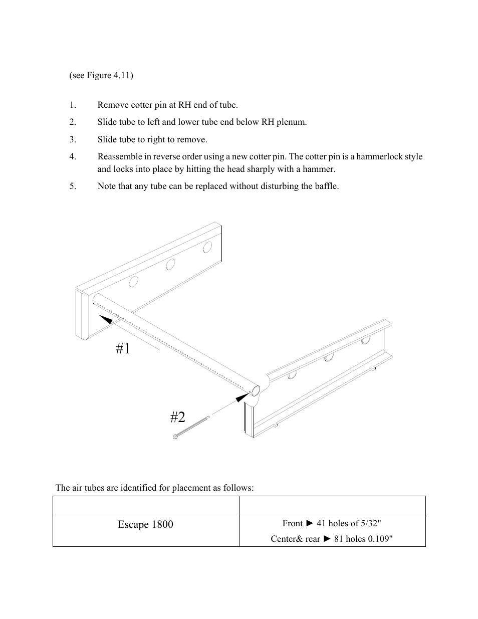 Model type of tube | Drolet ESCAPE 1800 User Manual | Page 40 / 42