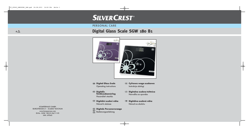Silvercrest SGW 180 B1 User Manual | 44 pages