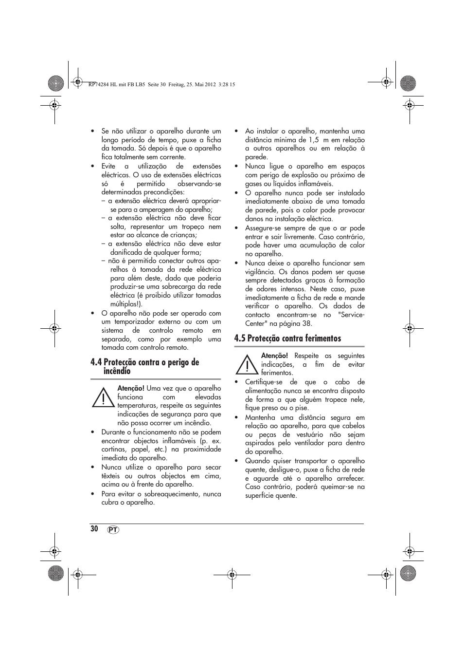 4 protecção contra o perigo de incêndio, 5 protecção contra ferimentos | Silvercrest SHLF 2000 A1 User Manual | Page 32 / 66