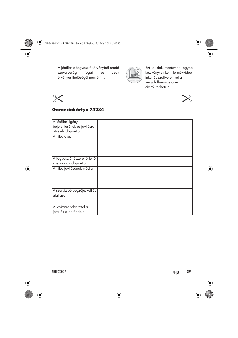 Silvercrest SHLF 2000 A1 User Manual | Page 41 / 90