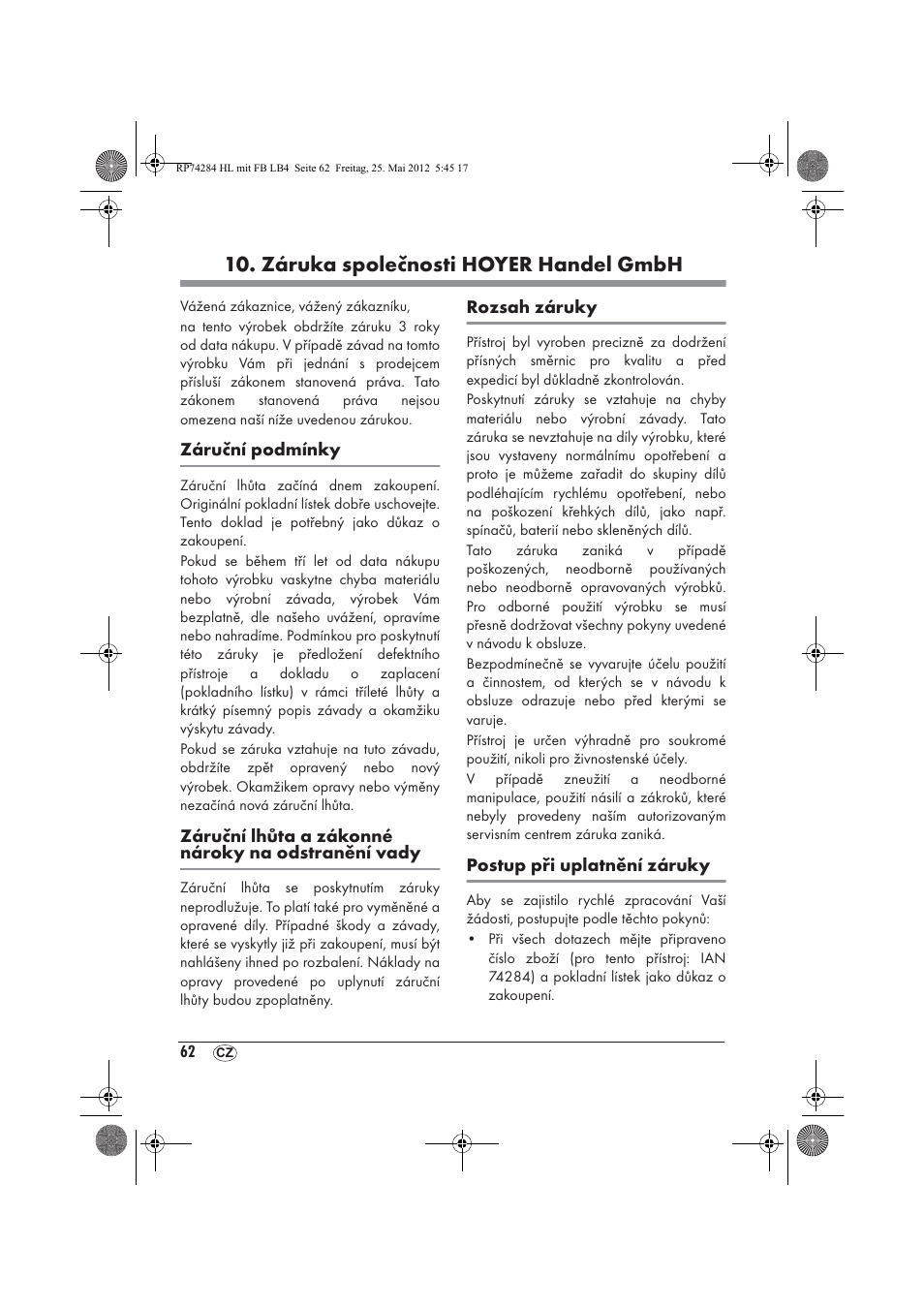 Záruka společnosti hoyer handel gmbh | Silvercrest SHLF 2000 A1 User Manual | Page 64 / 90