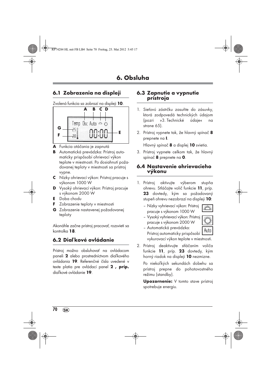 Obsluha | Silvercrest SHLF 2000 A1 User Manual | Page 72 / 90