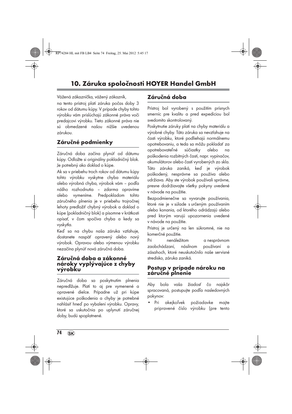 Záruka spoločnosti hoyer handel gmbh | Silvercrest SHLF 2000 A1 User Manual | Page 76 / 90