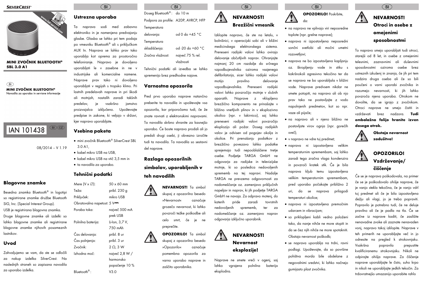 Silvercrest SBL 3.0 A1 User Manual | Page 3 / 8