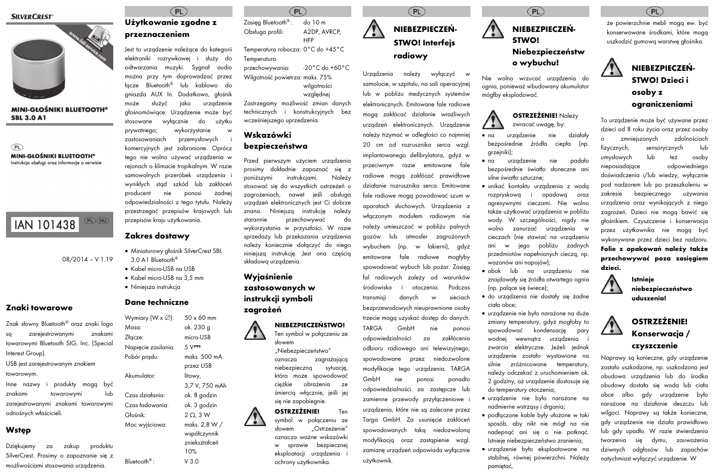 Silvercrest SBL 3.0 A1 User Manual | Page 3 / 8