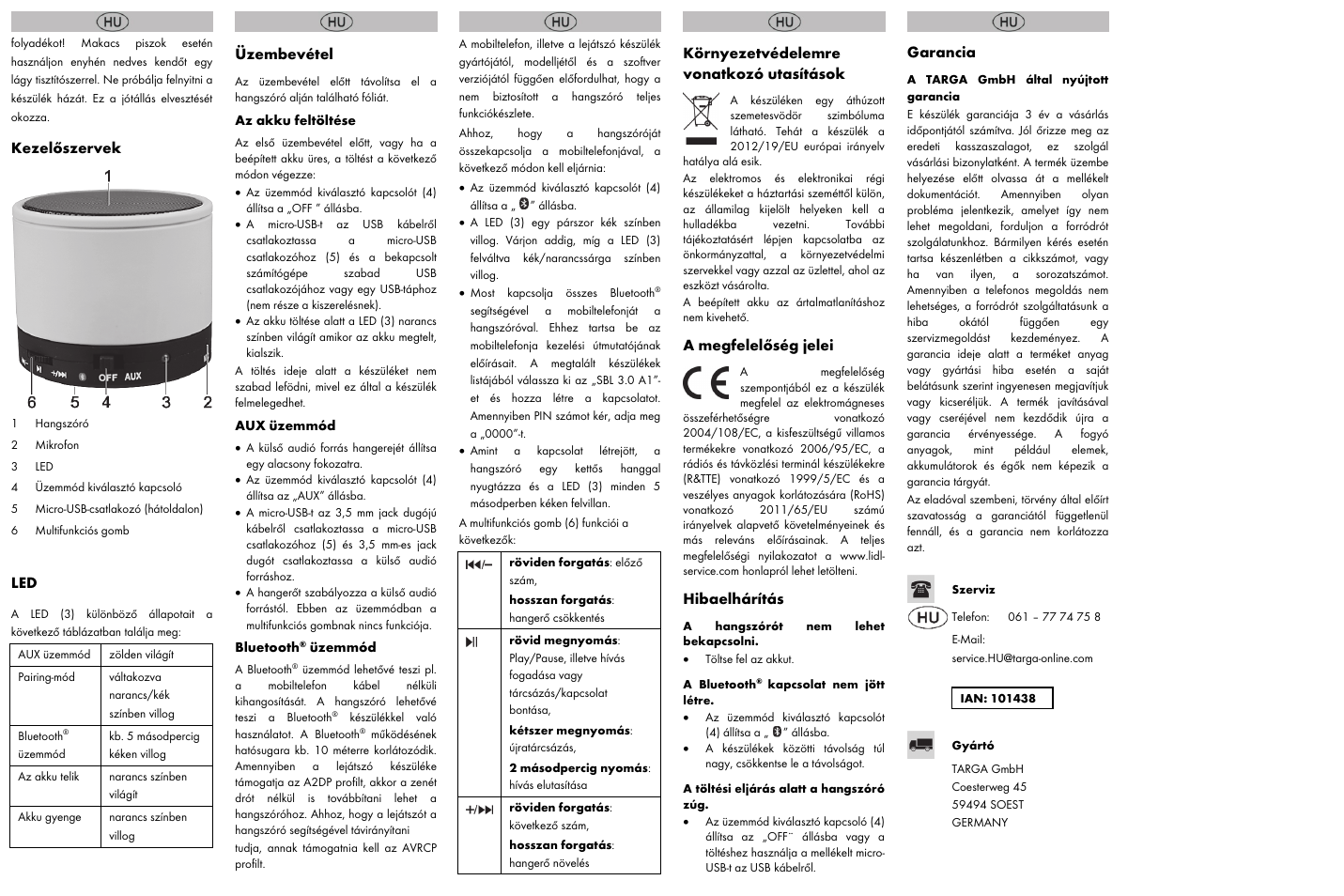 Silvercrest SBL 3.0 A1 User Manual | Page 6 / 8