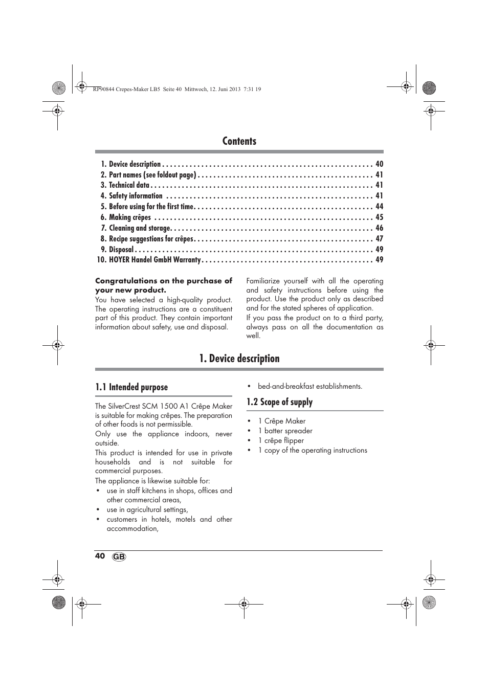 Silvercrest SCM 1500 A1 User Manual | Page 42 / 66