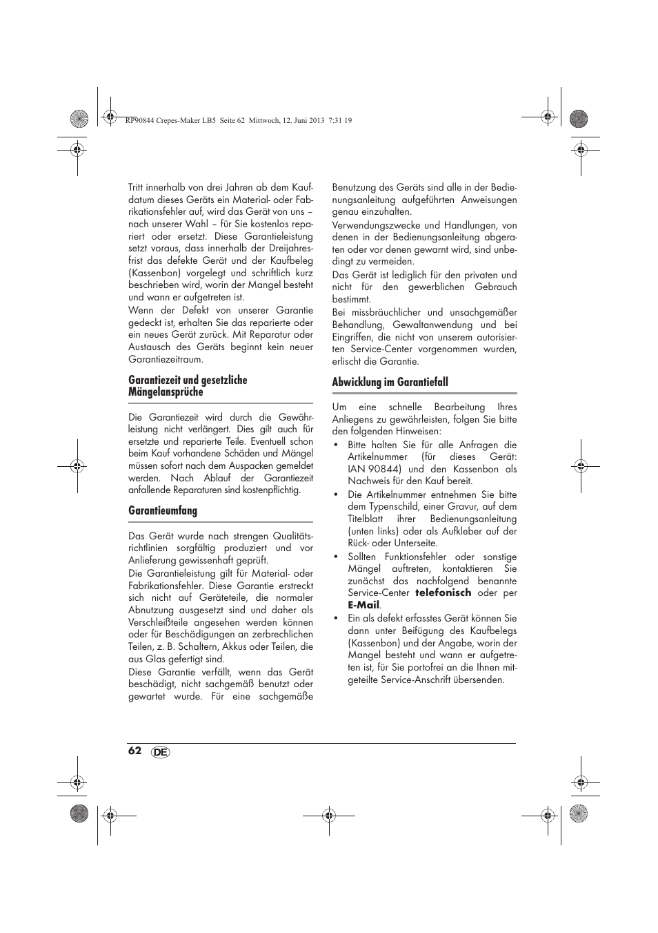 Silvercrest SCM 1500 A1 User Manual | Page 64 / 66