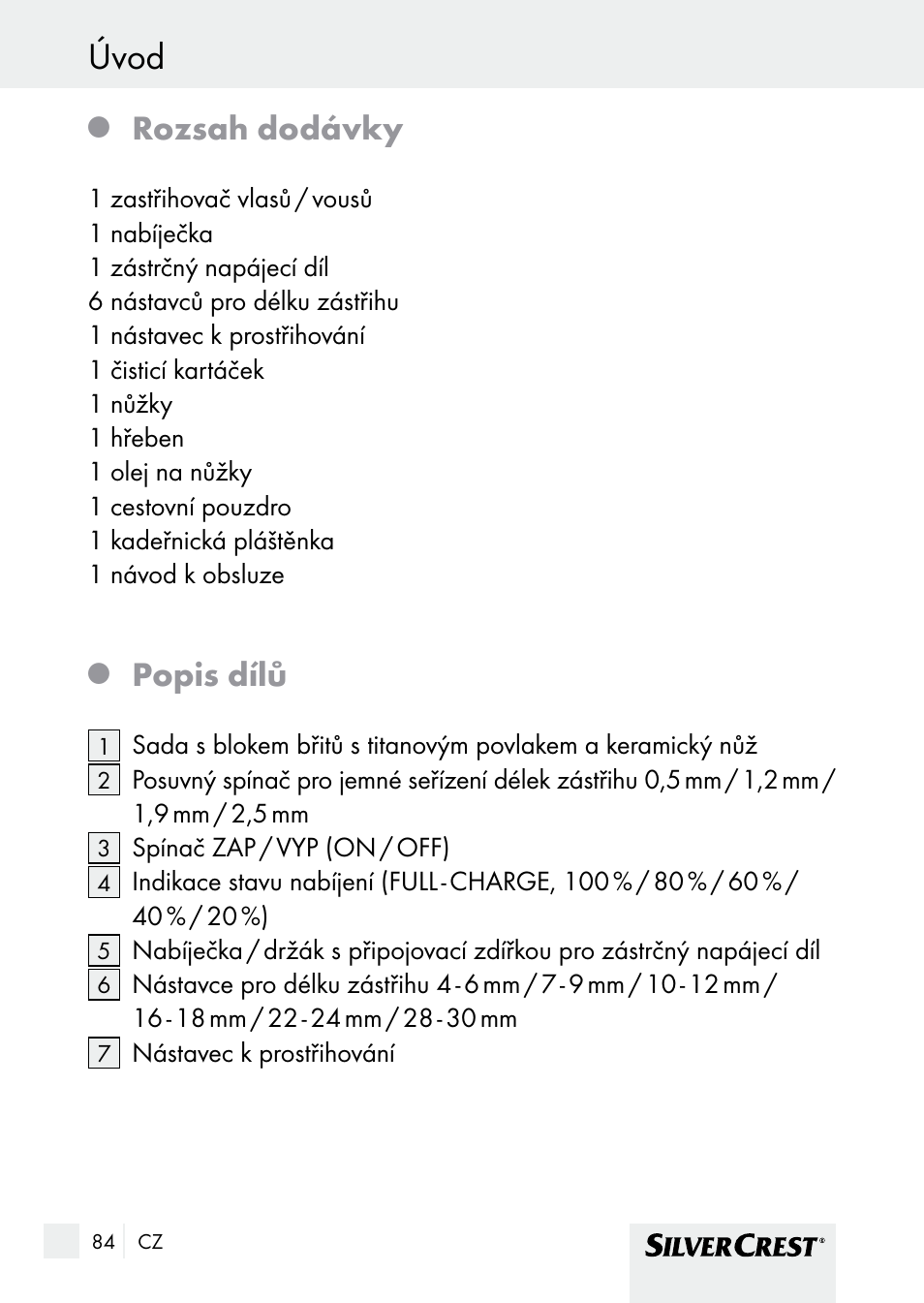 Úvod, Rozsah dodávky, Popis dílů | Silvercrest SHBS 1000 A1 User Manual | Page 84 / 137