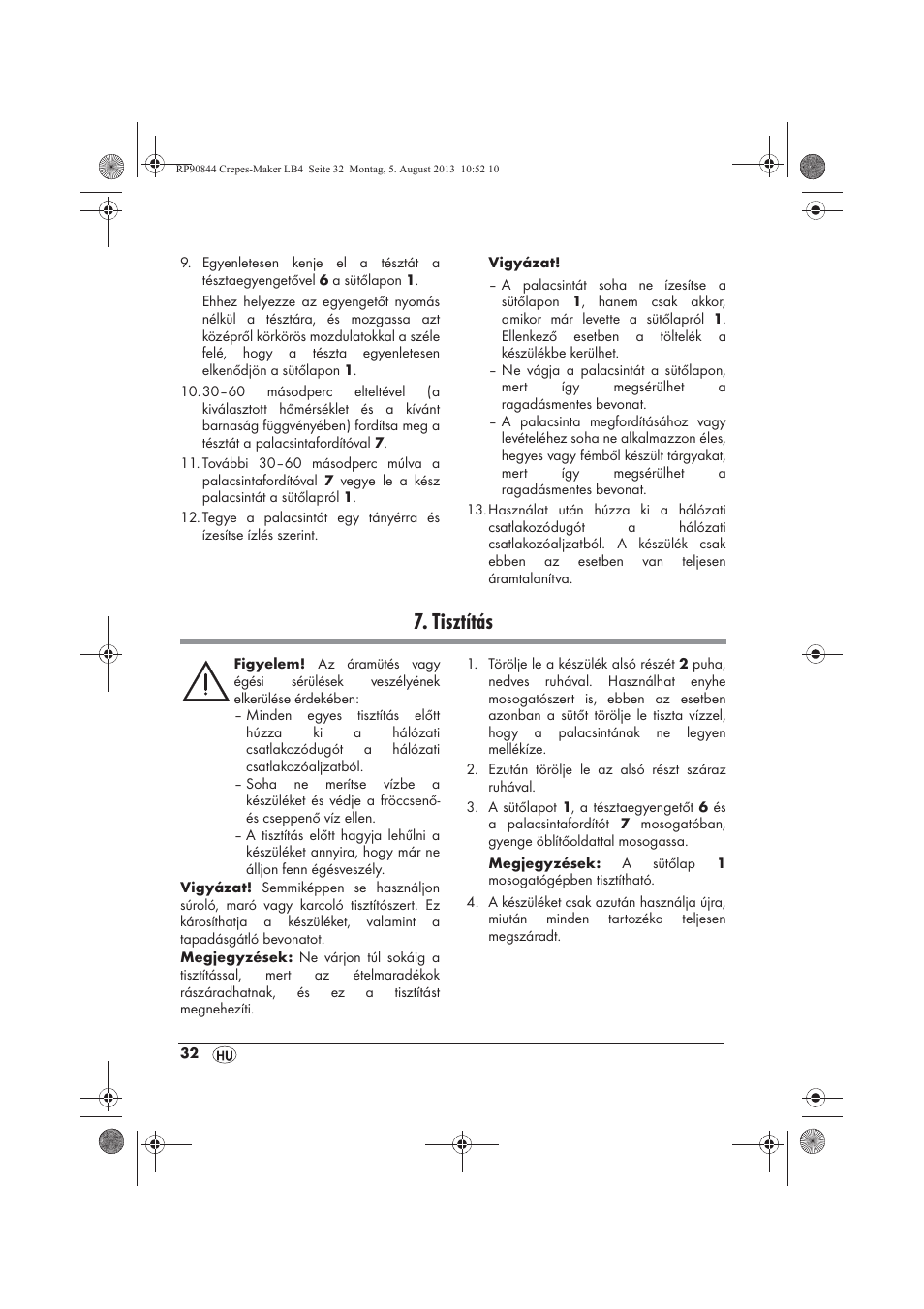 Tisztítás | Silvercrest SCM 1500 A1 User Manual | Page 34 / 86