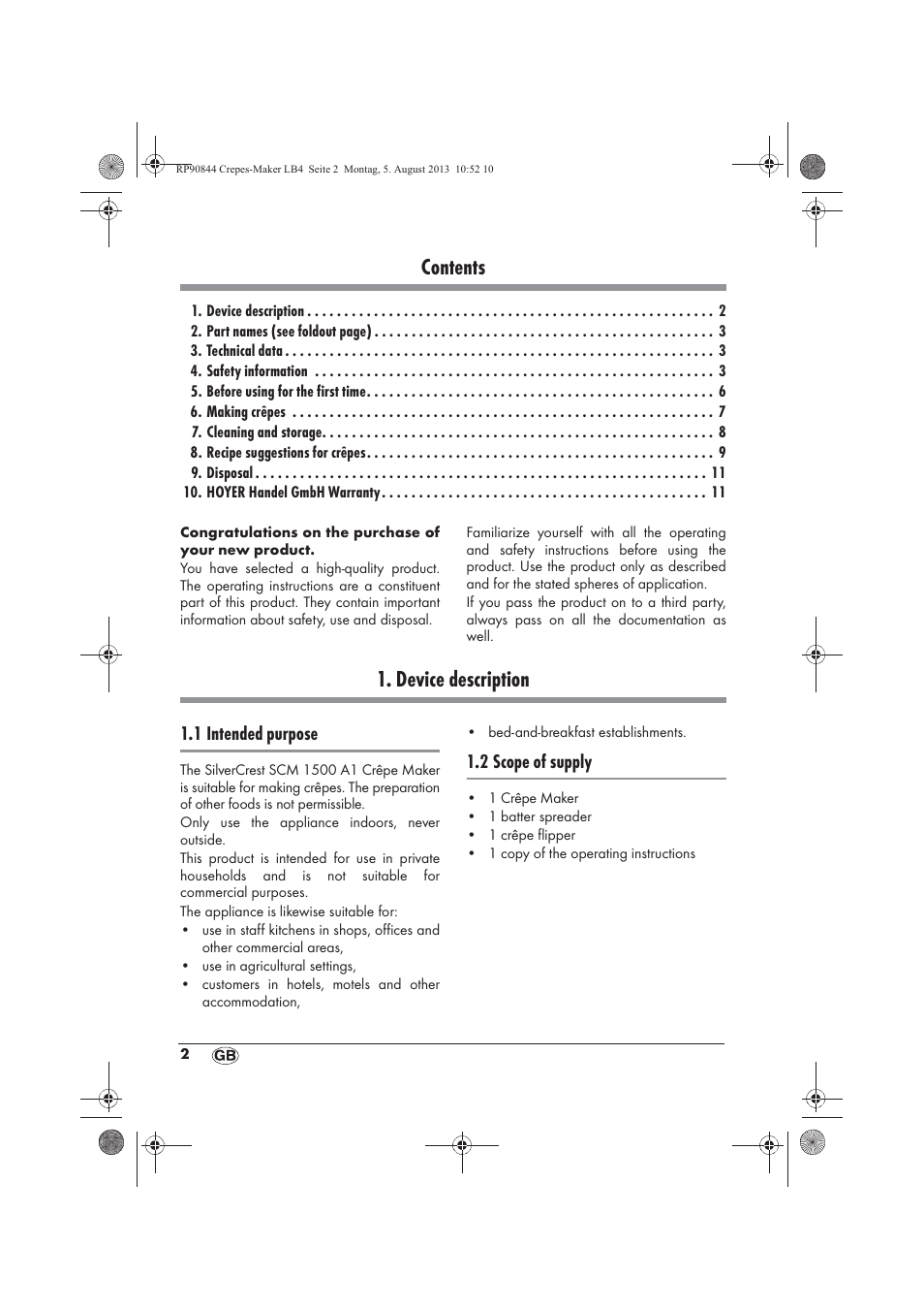 Silvercrest SCM 1500 A1 User Manual | Page 4 / 86