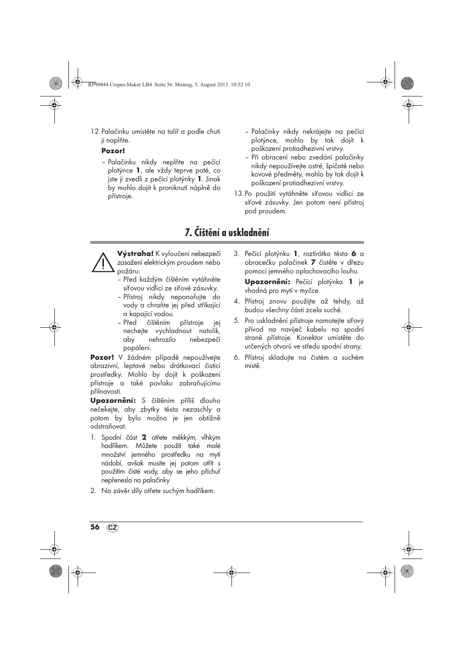 Čištění a uskladnění | Silvercrest SCM 1500 A1 User Manual | Page 58 / 86