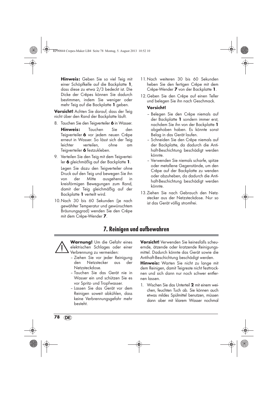 Reinigen und aufbewahren | Silvercrest SCM 1500 A1 User Manual | Page 80 / 86