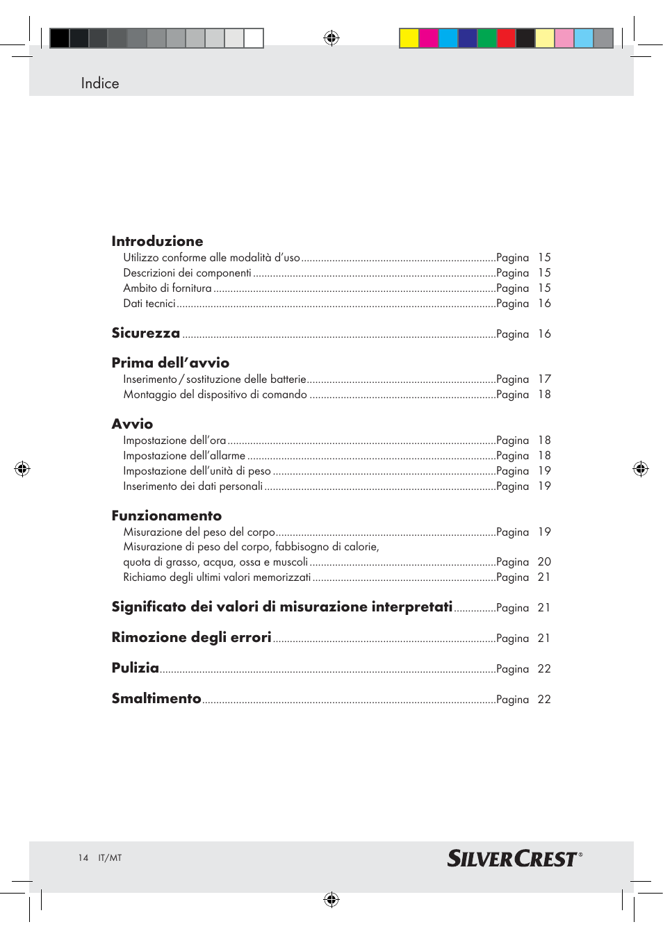 Indice | Silvercrest Z28414-TX User Manual | Page 12 / 46