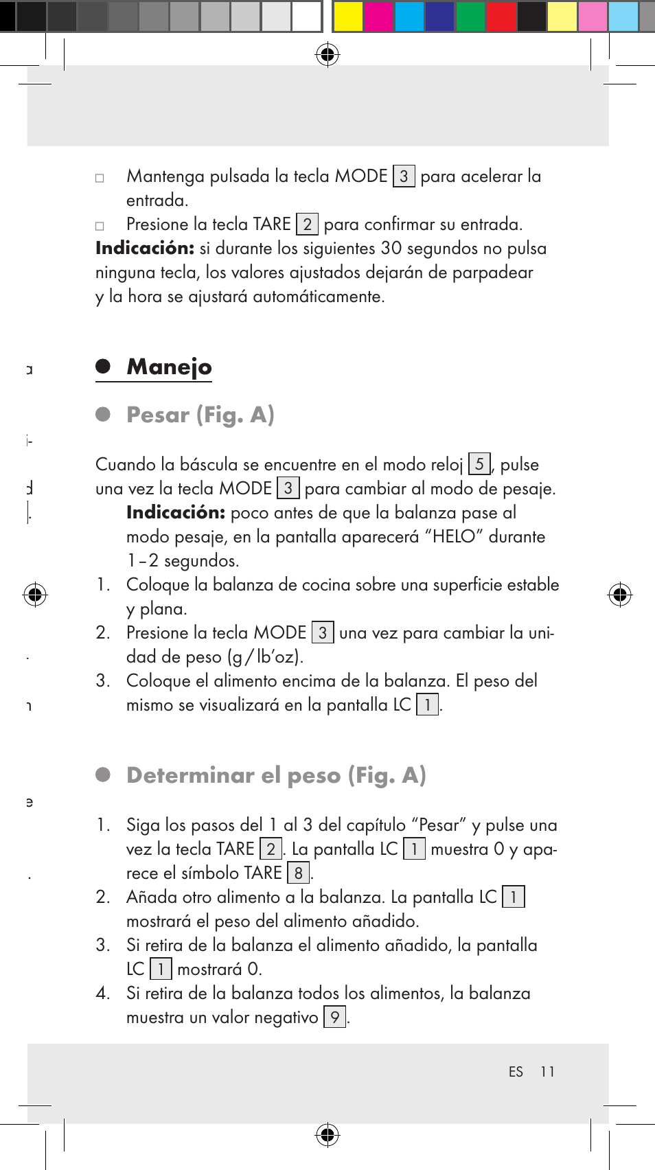 Manejo, Pesar (fig. a), Determinar el peso (fig. a) | Puesta en funcionamiento, Sustituir las pilas (fig. b), Ajustar la hora (fig. a) | Silvercrest Z31246A Z31246B User Manual | Page 11 / 55